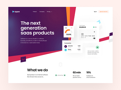 Appex-Software Landing page agency header header design landing page modern product saas saas product software trendy ui web web design