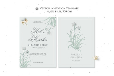 Vector floral wedding invitation template flowers illustration invitation template vector vectorart wedding