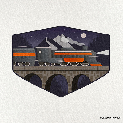 Retro Train Badge Design adventure badge bridge camping design emblem flat illustration logo old textured textures train vector vintage wagon