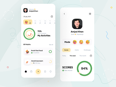 Habit tracking App UI Concept activity app clean concept cuberto daily design habit habit tracking app habitat habits health minimal piqo productive task management tracker tracking app ui uiux