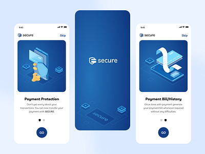 Secure App adobe xd mobile app mobile app design mobile payment mobile transaction mobile ui mobile ui design money payment payment app payment bill payment history transaction typography ui design uidesign walkthrough ui