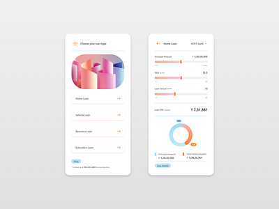 Home loan calculator - mobile app app daily ui design product design ui ux