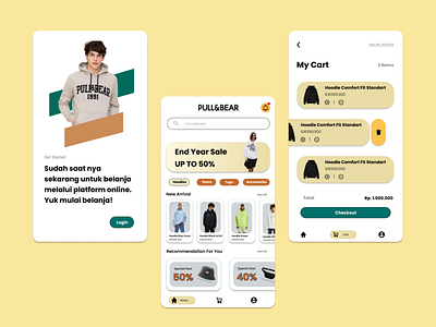 E-Commerce Clothes Modern Style branding clean clothes ecommerce mobile ui