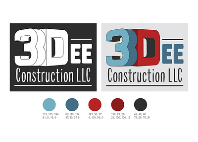 3Dee Construction Logo branding design icon logo typography vector