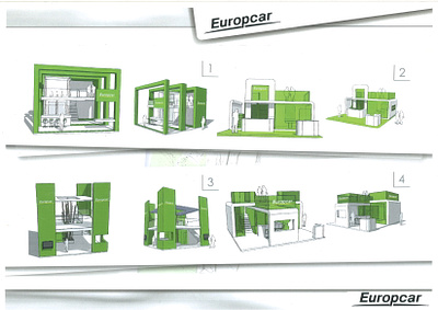 Europcar Stand Study 3d illustration