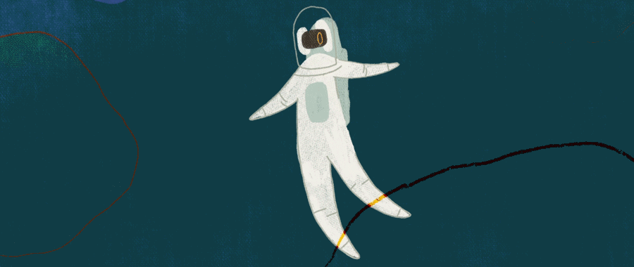 NYT Opinion: Spacewalk animation branding design illustration