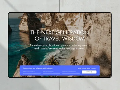 Indagare on Desktop animation content design digital interface luxury travel ui ux web web design