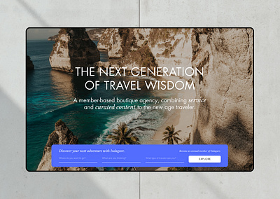 Indagare on Desktop animation content design digital interface luxury travel ui ux web web design