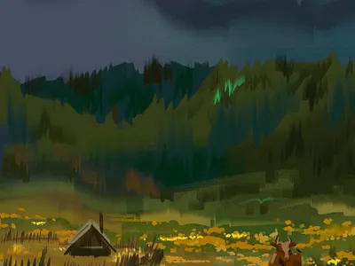 The village life design illustration