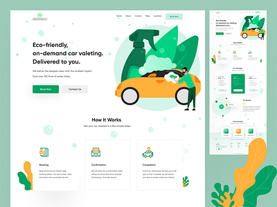 Car Wash Home Page design homepage illustration landingpage ui design ux design web website website design