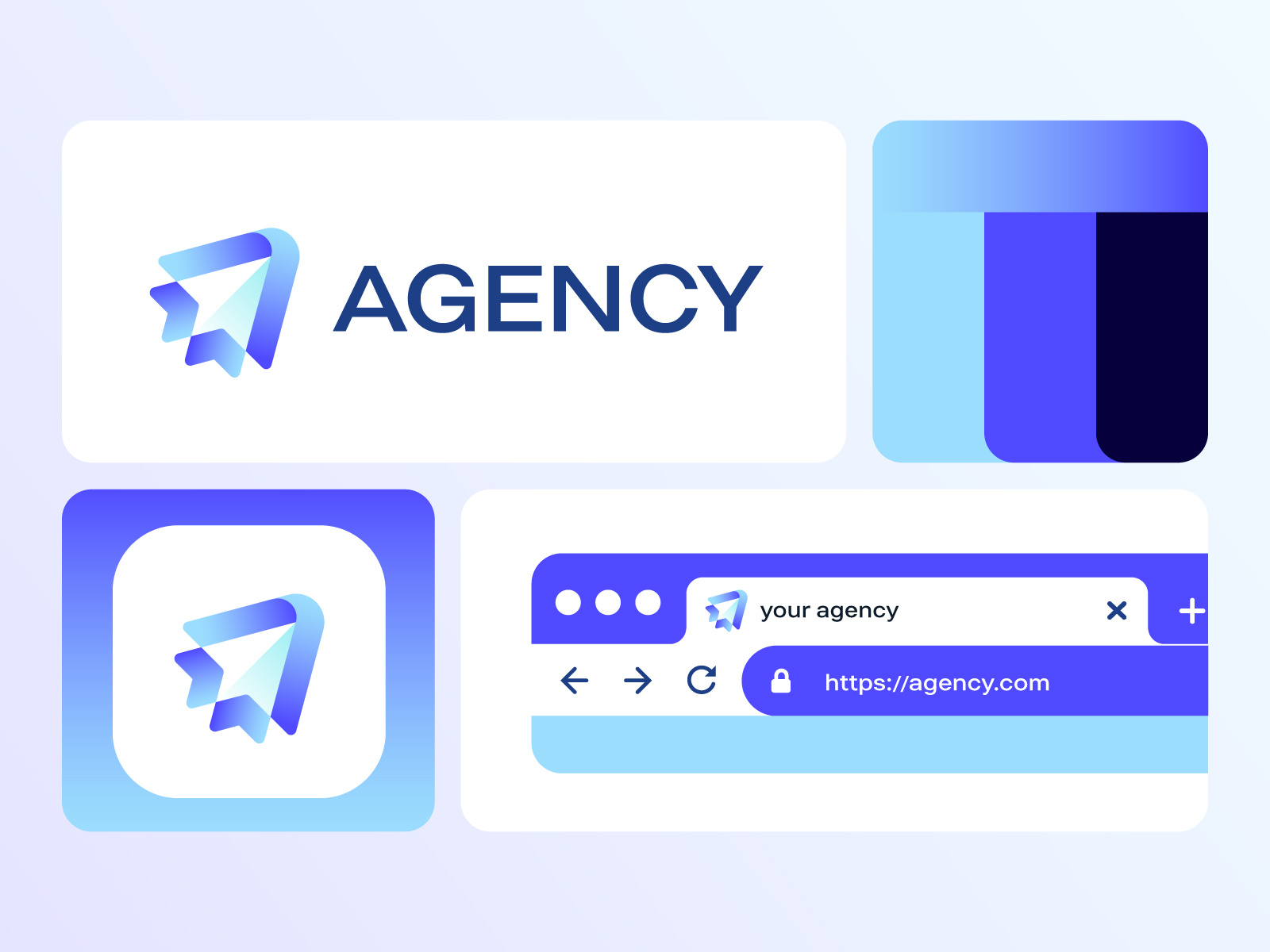 Rocket, Paper plane, Arrow, Growth logo for digital agency agency app icon arrow brand identity branding gradient graphic design growth logo logo design logos minimalist logo modern logo negative space logo paper plane rocket simple logo tech technology logo visual identity