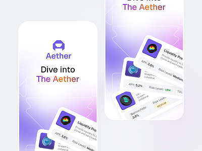 Aether wallet splash screen ai artificial intelligence blockchain clean design crypto cryptocurrency design mobile app product design splash screen ui uiux user experience user interface ux web3