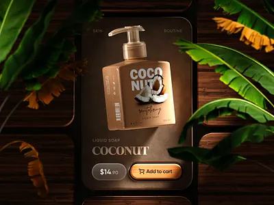 3D Jungle Shop 3d animation buy c4d card cart cinema coconut concept ecommerce forest icon jungle leaves nature plants shop soap texture wood