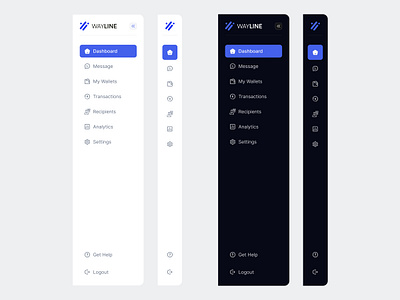 Wayline - Finance Management Dashboard Component animation card clean compact component crypto dashboard design system expanded finance financial fintech interaction modern navbar product design saas sidebar startup ux