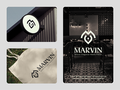 MARVIN - Restaurant Logo And Brand Identity concept HifdziAf brand brand identity branding design fancy food graphic design illustration logo logo design mv restaurant