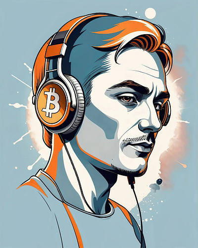 HODL the Beat beat bitcoin blockchain crypto cyber cyberpunk digital digital art face futuristic graphic design illustration music print design print on demand sound tech