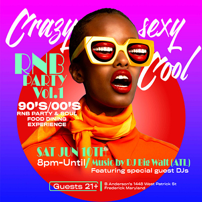 RNB PARTY 90s graphic design party post retro rnb sexy