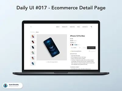 Daily UI #017 - Ecommerce Detail Page detailpage ecommerce ecommercedetail edetails iphone pagedetail splashscreen
