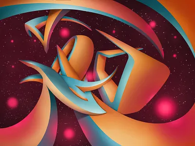 The Galaxy 3d design illustration typography