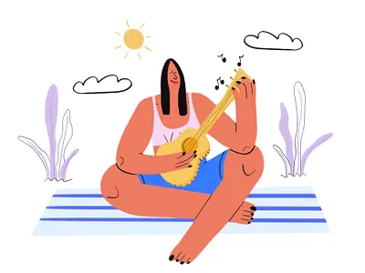 July character design girl guitar holiday illustration july music procreate summer