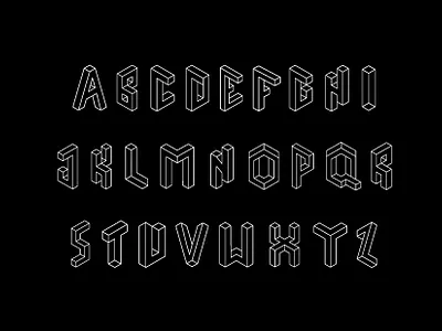 Impossible Type 3d black design escher escheresque graphic design grid grid system isometric minimal outlines type type design typography vector white