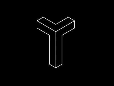 Isometric Y 3d black design escher escheresque graphic design grid isometric minimal outlines type type design typography vector white
