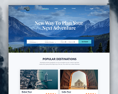 Trip Planner Website Landing Page UI Design adventure design landing page planner website trip landing page trip planner ui ux web design