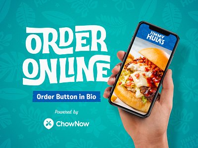 Jimmy Hula's Online Ordering advertisement branding chownow florida graphic design jimmy hulas jimmyhulas mobile orlando restaurant branding