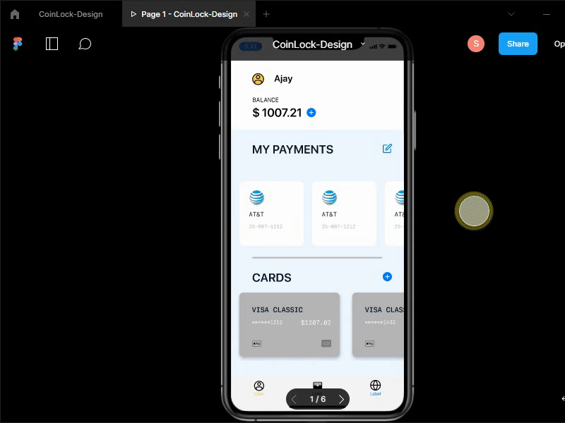 Coin-Lock Crypto App design figma figmadesign flat minimal mockup prototype ui