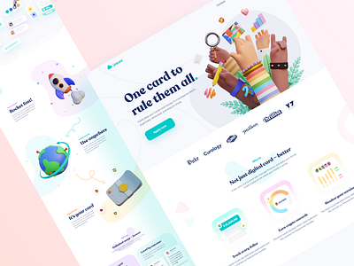 Unicard Landing - #VisualExploration 3d 3d design 3d illustration bold colorful desktop flat fun hero header homepage illustration landing page ui uiux ux vibrant web web design website website design