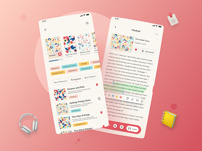 eBook Mobile App - UI Design app book reading app design ebook mobile app ui