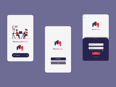 HRMS APPLICATION LOGIN PAGE color communication design figma hrms application illustration login screen logo start screen ui ui design user research uxui visual design