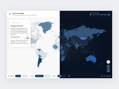Covid Map UI and Web Design app clean covid design map modern ui ux web