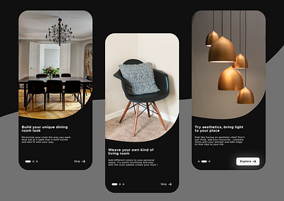 Onboarding Screen : Furniture App aesthetic app design app ui design dribble figma furniture furniture app iconify mobile app mobile ui onboarding onboarding screen pinterest ui ui design ui ux design unslpash