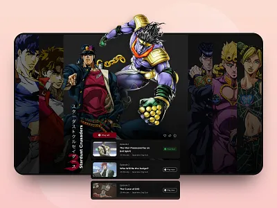 // JOJO‘S // Concept for an Interactive Experience anime concept design digital interface jojo jotaro screen ui ux web