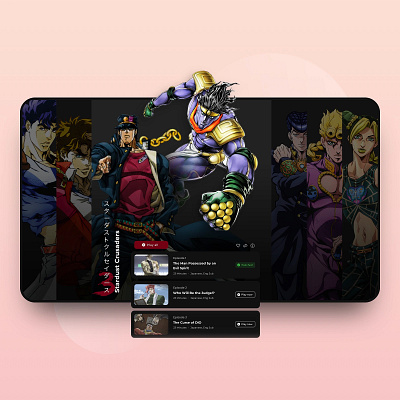 // JOJO‘S // Concept for an Interactive Experience anime concept design digital interface jojo jotaro screen ui ux web