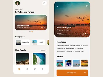 A Travel App app design product design ui ux