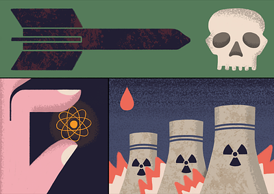 Russia shelled Ukrainian nuclear power plant army atom blood character death design illustration nuclear power plant shelled skull supportukraine ukraine war