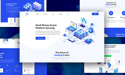 Money Transfer Landing Page UI Web Design design illustration landing page money transfer money website ui ux vector web design