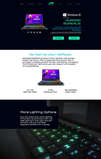 Concept UI Design/Gaming Laptop adobe photoshop creative design figma graphic design logo photo typography ui uidesign webdesign