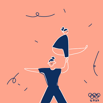 Acrobatic Gymnastics acrobats branding illustration illustrationoftheday illustrator minimal olympics sport