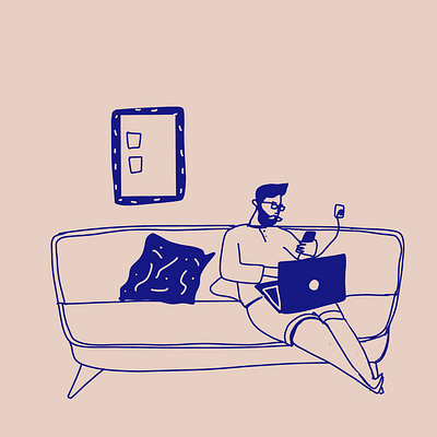 Reddit lover branding design flat hipster illustration illustrationoftheday illustrator lookingatthephone minimal phone