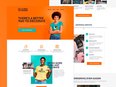 Classic Designs Unlimited Website brand branding css design embroidery homepage html photoshop screenprinting tshirt printing ui ux web webflow website xd