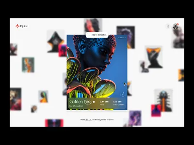 NFT Marketplace - Digiart 3d 3d art clean crypto marketplace minimal nft nft marketplace open sea productdesign sharp ui uidesign uiux user interface website