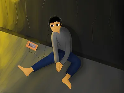 sad alone art character characterdesign design graphic design homealone illustration light sad sad person