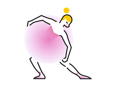 The pink dancer 2d ballerina ballet cute dance dancer design girl illustration lines minimal pink vector