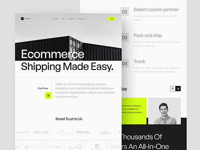 Shiprocket - Website Redesign aesthetich clean container delivery design hot landing page minimal minimalist modern popular shipment trending ui website