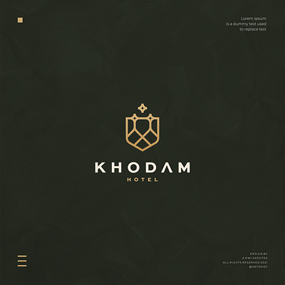 Khodam Hotel branding character design dubai hotel icon illustration logo luxury resort symbol uea vector