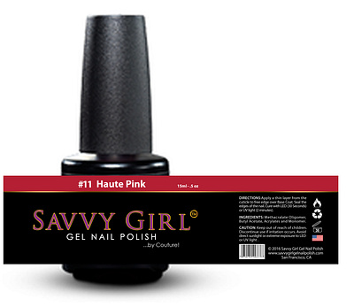Nail Polish Label Design - Savvy Girl Gel Nail Polish branding graphic design label design nail polish packaging products