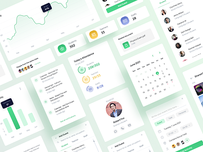 School Admin - Dashboard - Micro Interaction add more admin chat clean college dashboard data event green messenger micro interaction school simple staff student teacher ui design university ux design web design